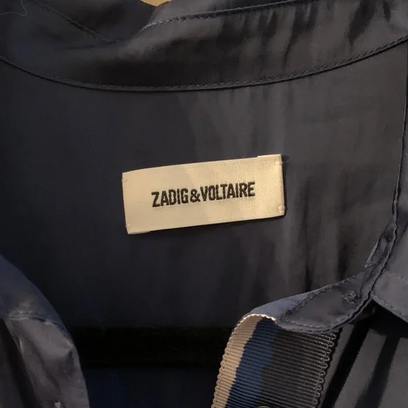 Zadig & Voltaire Midnight Blue MIDI shirt dress SZ small - Picture 2 of 7